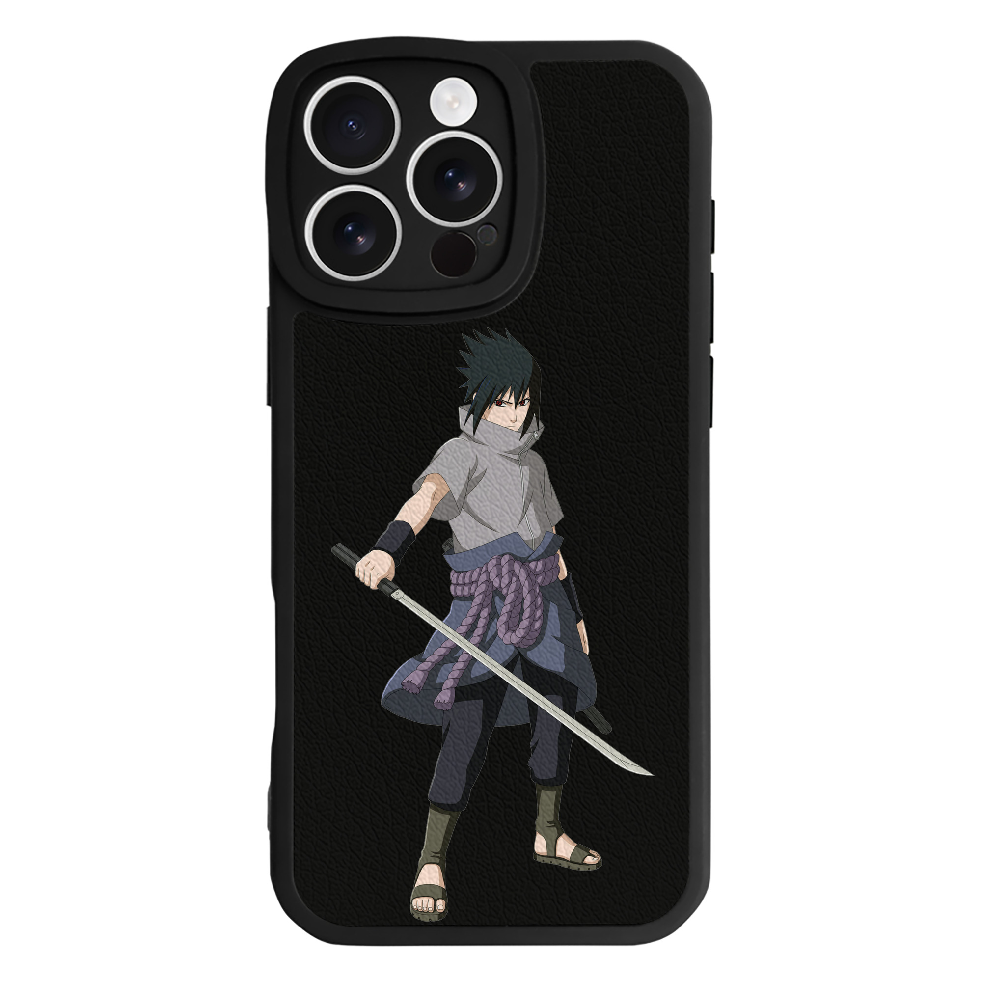 （画像用） NARUTO -ナルト- うちは サスケ Uchiha Sasuke 【iPhone 16シリーズ対応】シリコンスマホケース（レザー調） 材質：シリコン